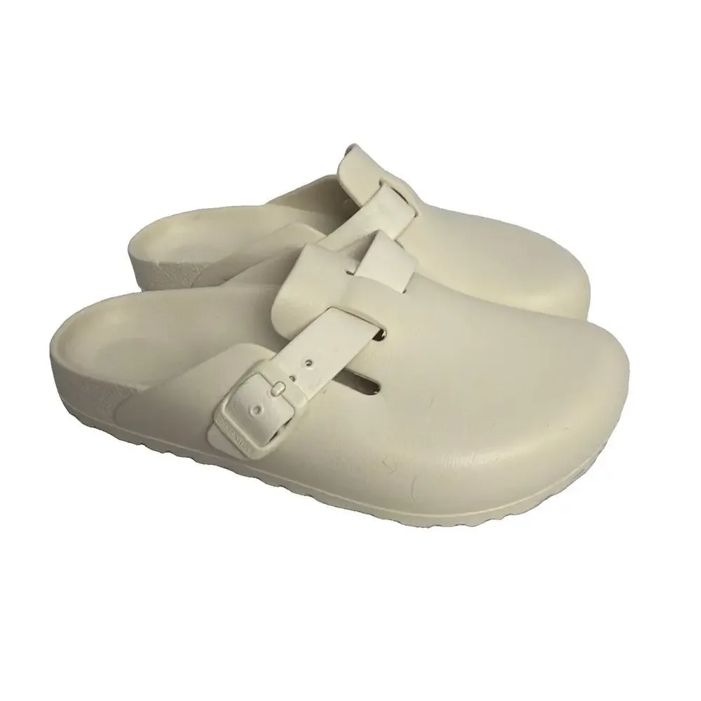 BIRKENSTOCK BOSTON WHITE EVA ESSENTIALS CLOGS 36